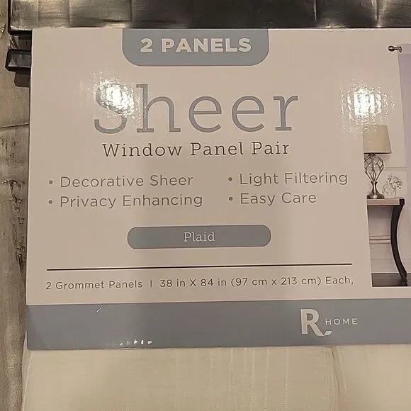 2 panels Sheer Window Panel Pair - Picture 3 of 6